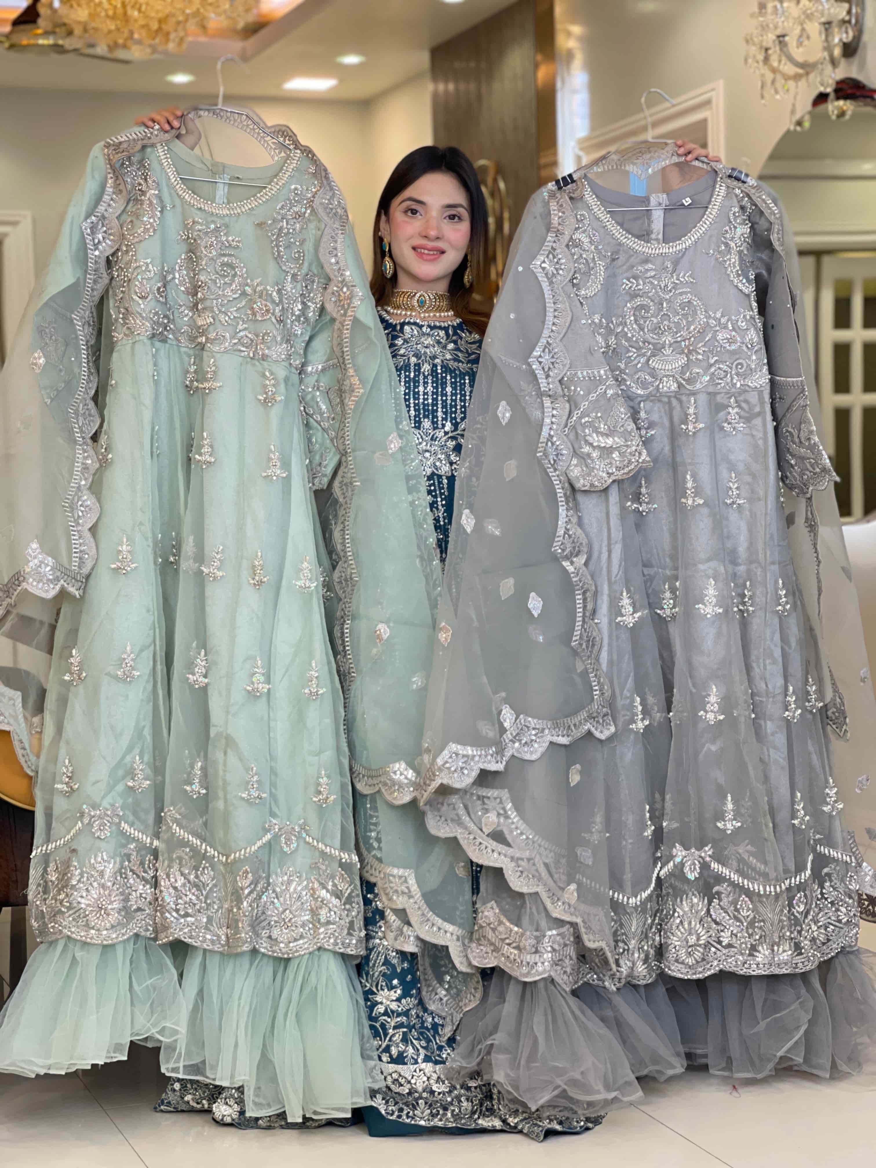 pakistani organza dress price in bangladesh Brand name : Sadabahar Pakistani luxury organza dress Light colour